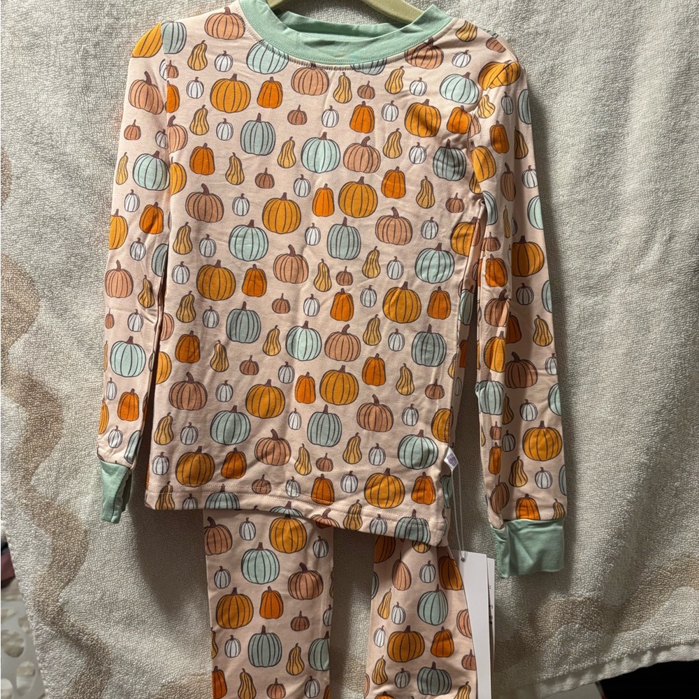 Pumpkin Print Kids Bamboo PJ Set